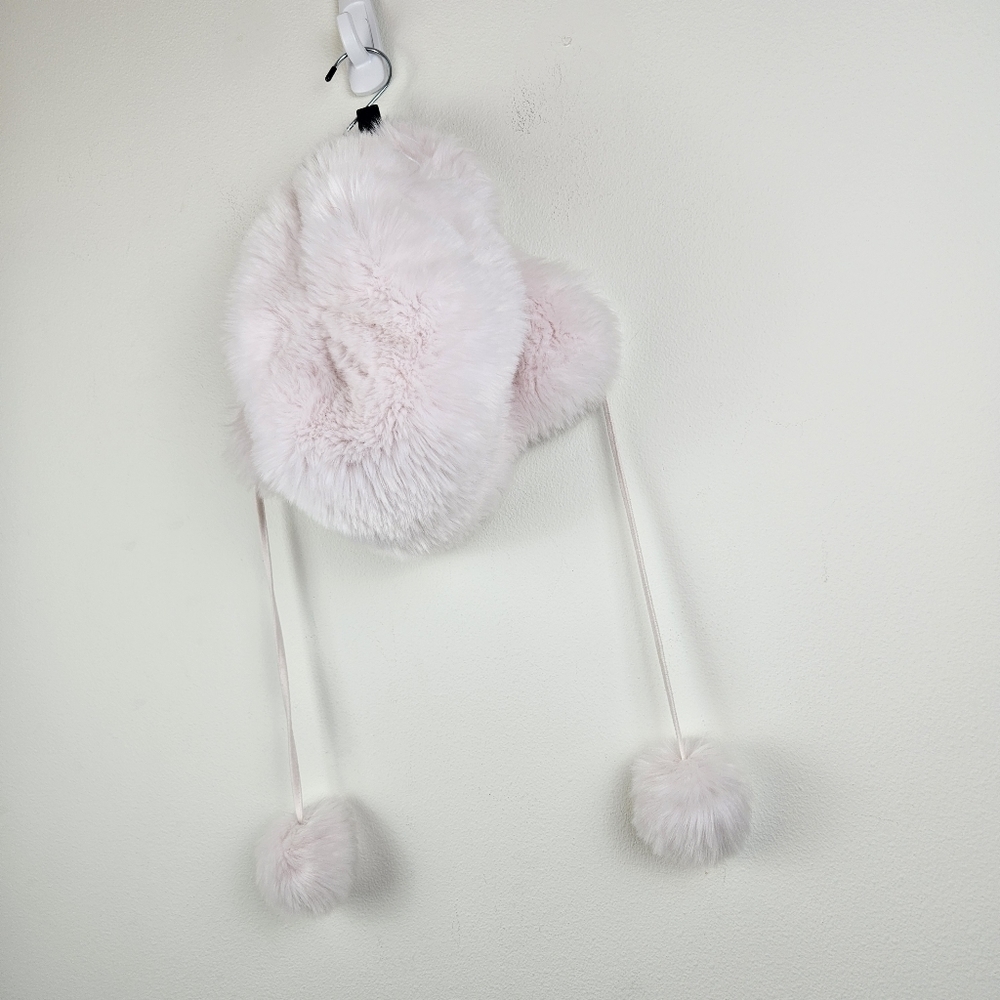 Restoration Hardware baby and Child Faux Fur Pink hat L/XL 4-8 year